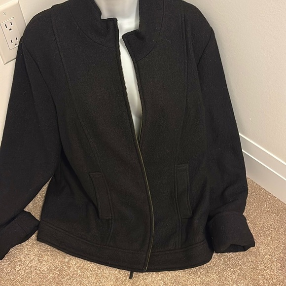 Della Spiga Italy black wool Jacket Pockets Size L - Picture 4 of 15